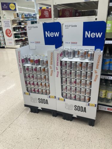 Brewdog Half pallet display for pop soda