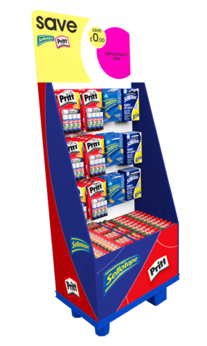 Pritt and Sellotape Hook Display Unit